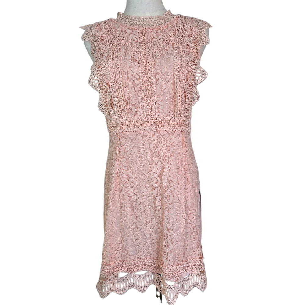 Elegant Pink Lace Dress